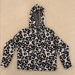 Aqua Leopard Print Hoodie